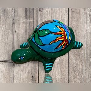 Mexican Talavera Ceramic Turtle – Hand-Painted Pottery with Removable Shell Lid